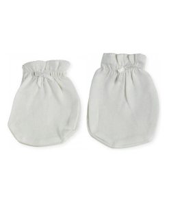 Moufles de naissance en coton blanches - Blanc