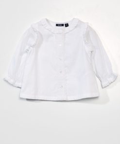 Blouse en voile de coton - blanc
