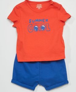 Ensemble short + t-shirt - Rouge