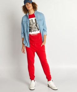 Tee-shirt en jersey avec imprimé - Rouge