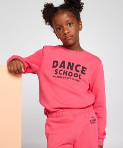 Sweat en molleton avec message imprimé - Rose