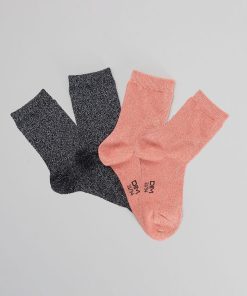 Lot de 2 paires de chaussettes 'DIM' - corail/marine