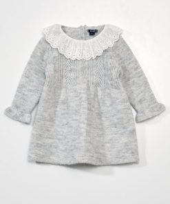 Robe en maille tricot - Gris