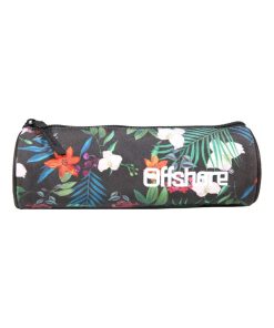 BAGTROTTER Trousse scolaire ronde Offshore Noire Fleurs - Noir