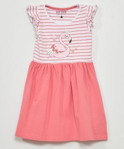 Robe en maille jersey effet 2 en 1 - rose