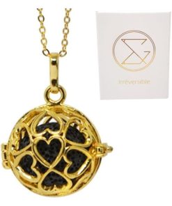 Collier diffuseur d'huiles essentielles MIA cage or - Aromathérapie - Doré/or