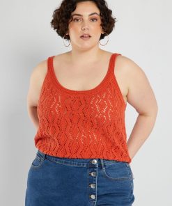 Débardeur en crochet - orange