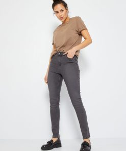 Jean skinny à taille très haute - L32 - Gris