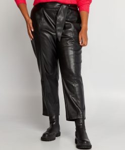 Pantalon en simili droit - noir