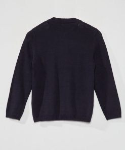 Gilet zippé en maille - bleu marine