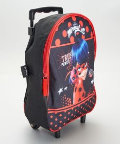Sac à dos à roulettes 'Miraculous' - Noir/rouge