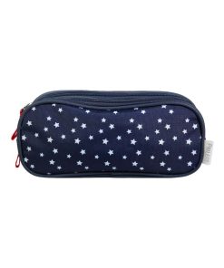 BAGTROTTER Trousse scolaire 2 compartiments Phileas Bleue Étoiles - Bleu