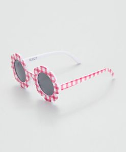 Lunette de soleil 'vichy' - Rose