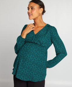 Blouse grossesse imprimée - Vert
