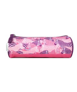 BAGTROTTER Trousse scolaire ronde Phileas Rose Zèbre - Rose