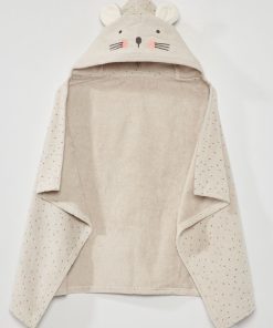 Cape de bain 'souris' en éponge - Gris/beige