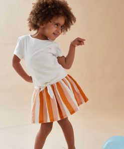 Robe bi-matière à manches courtes, tricolore - Rose