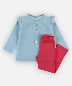 Pyjama 2 Pièces En Velours Et Jersey, Rose/aqua - Rose