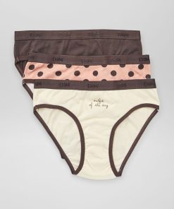Lot de 3 culottes 'DIM' - Gris/blanc/rose