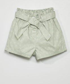 Short en popeline avec imprimé - Vert