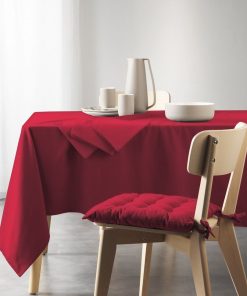 Nappe rectangle coton recycle 140 x 240 cm Grand mistral bordeaux - Rouge
