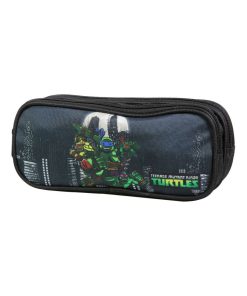 BAGTROTTER Trousse scolaire 2 compartiments Tortues Ninja Noire - Noir