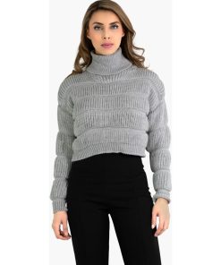 Pull col montant court Kebello - Gris
