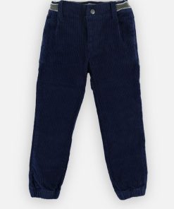 Pantalon en velours côtelé, - Bleu