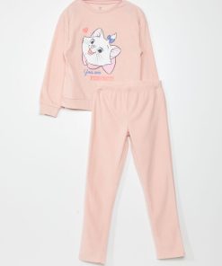 Ensemble pyjama t-shirt + pantalon 'Marie' - 2 pièces - Rose
