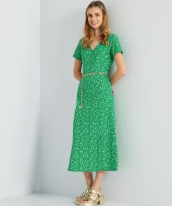 Robe longue à motifs - Vert