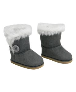 Bottes pour poupées Sophia's par Teamson Kids 18 pouces en simili daim gris, chaussures de poupée - N/A