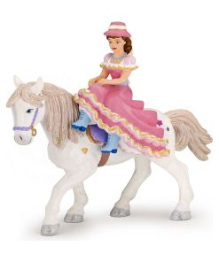 Figurine cavalière au chapeau avec cheval - N/A