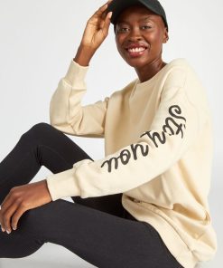 Sweat long en molleton - Beige