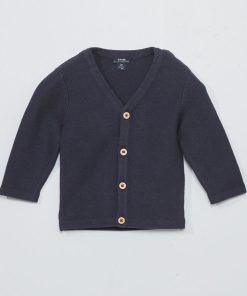 Gilet en maille fine jauge - bleu marine