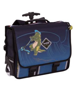 BODYPACK Cartable 41 cm roulettes recyclé Dino trottinette - Bleu
