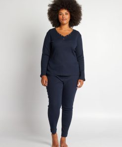 Ensemble pyjama t-shirt + pantalon - 2 pièces - bleu marine