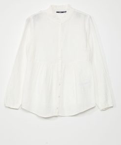 Chemisier en gaze de coton - blanc