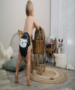 Couche de bain bébé évolutive (0 à 3 ans) "Mouton" - Langeline - Noir Blanc