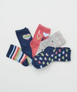 Lot de 5 paires de chaussettes - bleu/rose