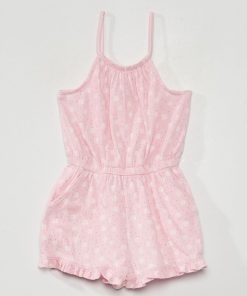 Combishort en maille ondulée avec imprimé - Rose