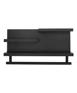 Etagère murale bois noir - Noir