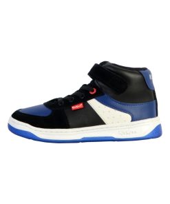 Basket Montante Cuir Junior Kickers Kickalien - Multicolore