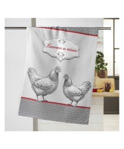 Torchon Bienvenue en cuisine - Gris