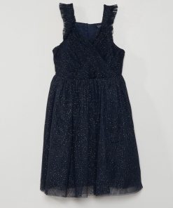 Robe en tulle avec paillette - bleu marine