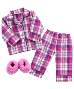 Sophia's - Poupee 18" - Ensemble pyjama et pantoufles en flanelle - Rose - N/A