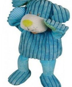 Doudou Babynat chien marionnette bleu les coteles les doubambins BN697 - Bleu