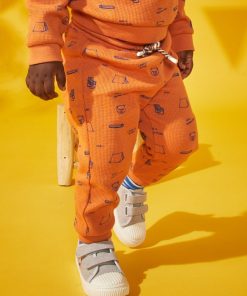 Pantalon en maille gaufrée - Orange