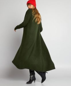 Gilet long en maille - Vert