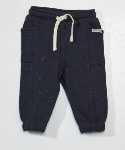 Jogging effet moucheté en molleton léger - gris foncé