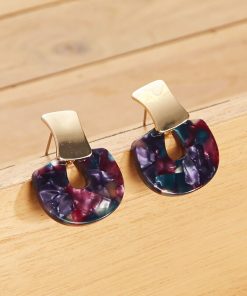 Boucles d'oreilles en résine - Bleu/noir